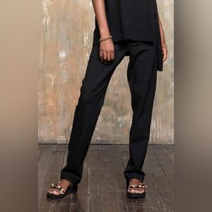 PASHKO REJUVENATE SLIM-FIT TAPERED STRETCH TRACK PANTS IN BLACK SIZE LARGE